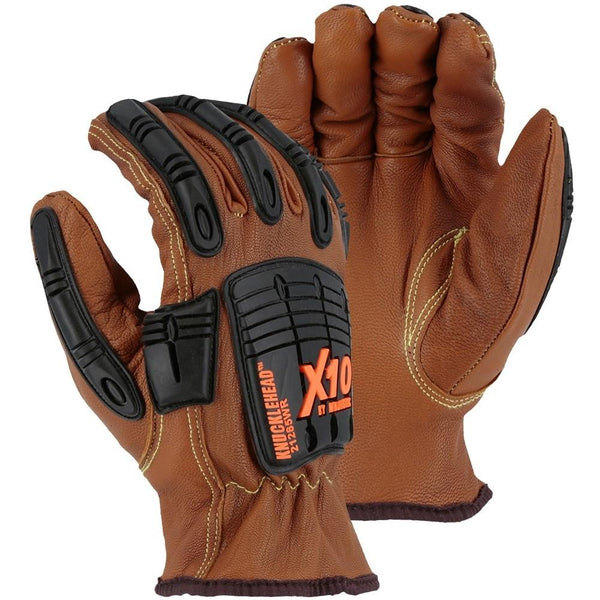 pk/12 Pair Gloves Brown Jersey Large