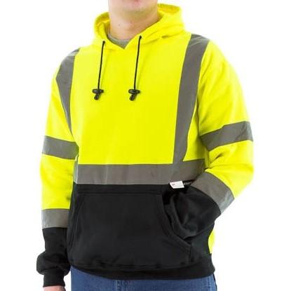 High Visibility Hooded Sweatshirt - 3, Pullover, Reflective Strip – X1