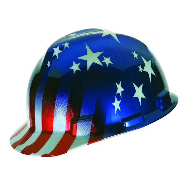 V-Gard Hats Flag American MSA Cap Safety – Style Freedom X1 Series Hard -
