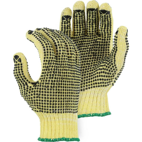 Majestic Glove 3110P Cotton Plated Cut Resistant Kevlar W PVC Dots