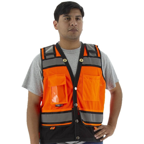 Hi Vis Heavy Duty Surveyor's Mesh Vest (PK 5 Vests) - ANSI 2, Type