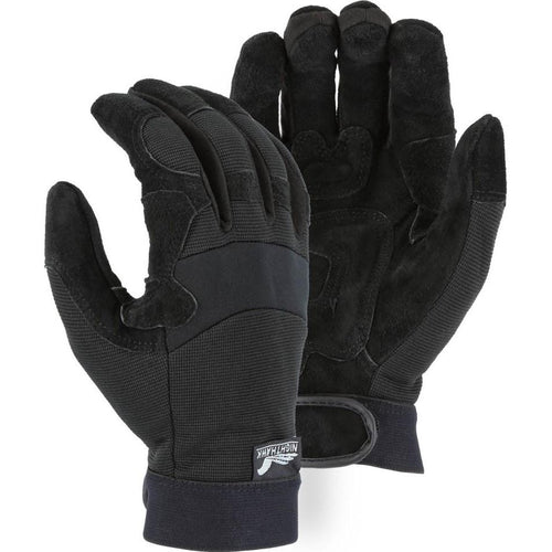 Majestic Glove 2120/12 Night Hawk Mechanics Gloves with Cowhide Palm