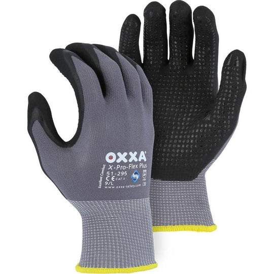 OXXA Micro Foam Nitrile Palm Dip and Dotted Nylon Glove - Sanitized with Actifresh Antibacterial (PK 12 Pairs)