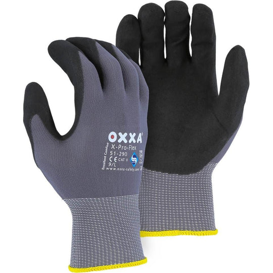 OXXA Micro Foam Nitrile Palm Dip Nylon Glove - Sanitized with Actifresh Antibacterial (PK 12 Pairs)