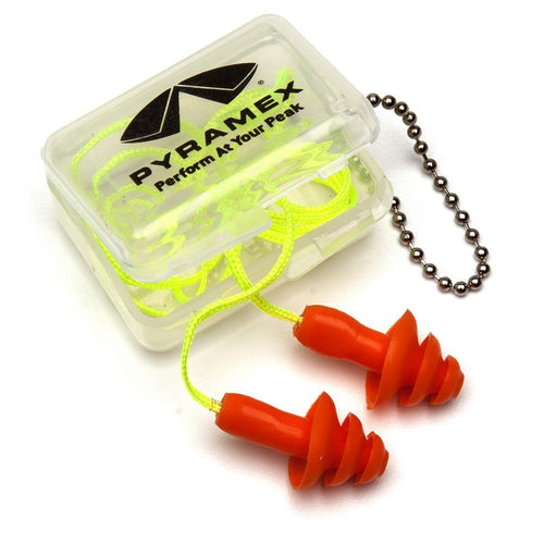 Reusable Corded Earplugs in Plastic Keychain Case - Pyramex – X1 Safety