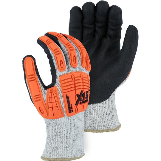 X15 Foam Nitrile Dip KorPlex Moderate Cut Resistant Glove - Winter Lined, High Visibility Impact Protection (PK 12 Pairs) - Majestic